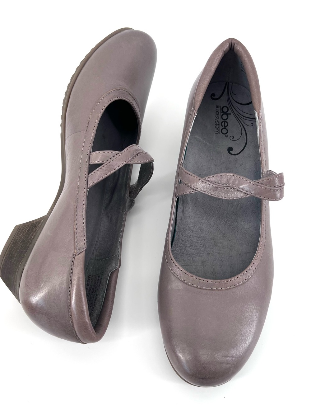 ABEO Marisol Neutral Mary Jane Heel Walnut Brown Sz 8.5 Narrow Comfort Leather